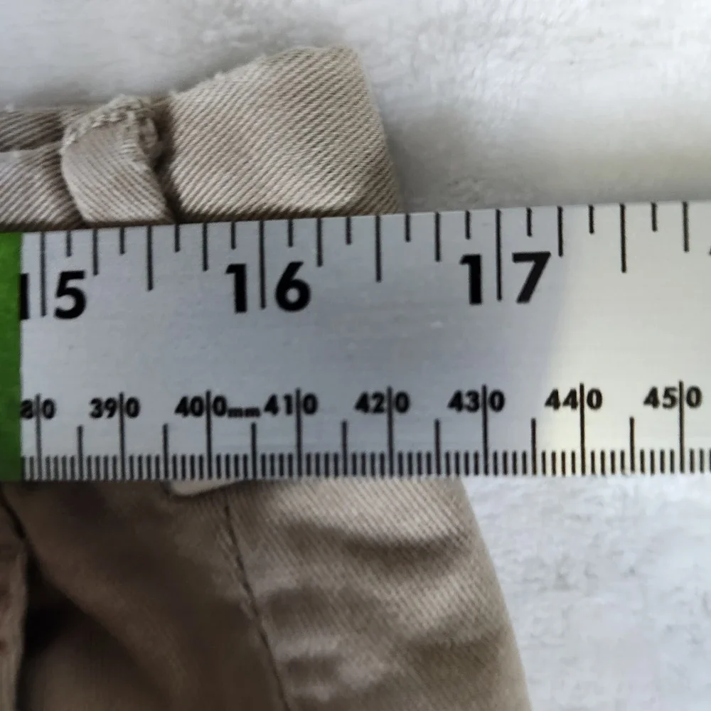L.L. Bean Chino Pants Mens 34x30 Made in USA 100% Cotton Khaki Beige‎ Flat Front
